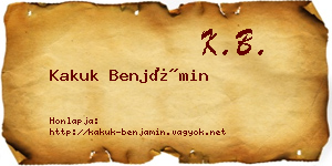 Kakuk Benjámin névjegykártya
