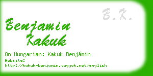 benjamin kakuk business card